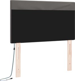 vidaXL LED κεφαλάρι Γκρι 100 cm Τεχνητό Δέρμα