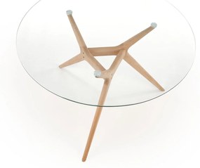 ASHMORE table, color: top - transparent, legs - natural DIOMMI V-CH-ASHMORE-ST