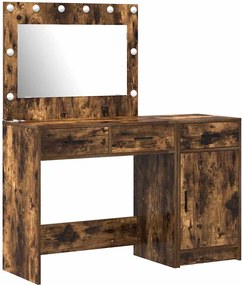 vidaXL Τραπέζι περιποίησης με συρτάρι 2 pcs Καφέ Επεξεργασμένο ξύλο