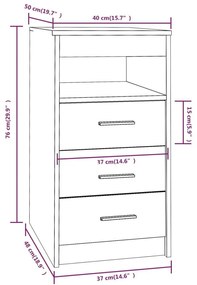 Συρταριέρα Καφέ Δρυς 40 x 50 x 76 εκ. από Επεξεργασμένο Ξύλο - Καφέ