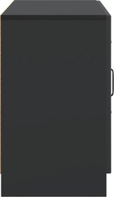 vidaXL Πλαϊνό γραφείο Μαύρο 89 x 34,5 x 57 εκ. Επεξεργασμένο Ξύλο