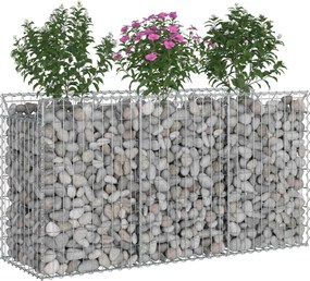 vidaXL Ανασηκωμένο κρεβάτι gabion Ασημί