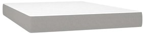 vidaXL Κρεβάτι Boxspring με Στρώμα &amp; LED Αν.Γκρι 140x200εκ. Υφασμάτινο