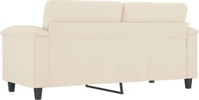 vidaXL Καναπές Διθέσιος Μπεζ 140 εκ. Ύφασμα μικροϊνών