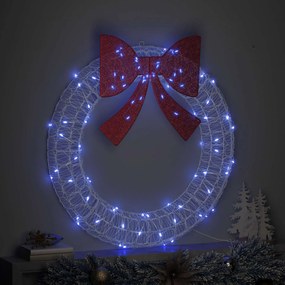 vidaXL Στεφάνι με 80 LED Μπλε 92 x 92 x 9,5 εκ Ακρυλικό