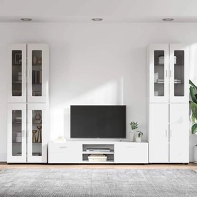 vidaXL Σετ επίπλου τηλεόρασης με συρτάρι Λευκό Επεξεργασμένο ξύλο