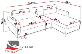 Γωνιακός καναπές Mormi-Krem