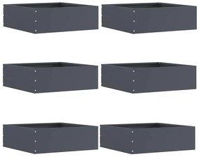 vidaXL Περίγραμμα γκαζόν 6 pcs Ανθρακί 40 x 40 x 13 cm Ατσάλι
