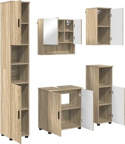 vidaXL Σετ Επίπλων Μπάνιου 5 τμχ. Δρύς Sonoma 61 x 35 x 64 εκ.