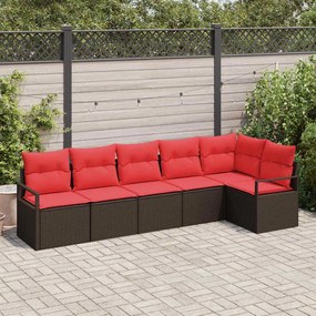vidaXL Σετ Καναπέ 6 pcs Καφέ συνθετικό ρατάν