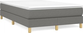 vidaXL Κρεβάτι Boxspring με Στρώμα Σκούρο Γκρι 120x200 εκ. Υφασμάτινο