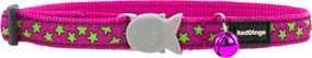 Κολάρο γάτας Red Dingo Stars Lime on Hot 20-32 cm Ροζ