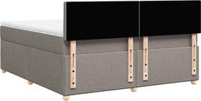 vidaXL Κρεβάτι Boxspring με Στρώμα Taupe 180x200 εκ. Υφασμάτινο