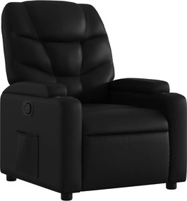 vidaXL Πολυθρόνα με Ανακλινόμενη Πόρτα Μαύρη από Συνθετικό Δέρμα