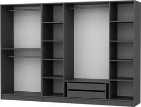 Εξαφυλλη Ντουλαπα Ανθρακι KALEO 52x360x190