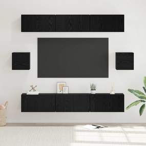 vidaXL Σετ επίπλου τηλεόρασης 8 pcs Μαύρη δρυς 60 x 30 x 30 cm