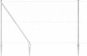 vidaXL Στύλος Περιφράξεων Ασημί 50 x 1,6 μ (36 mm δίχτυ) Ατσάλι