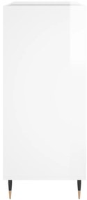 vidaXL Δισκοθήκη Γυαλιστερή Λευκή 84,5 x 38x 89 εκ. από Επεξεργ. Ξύλο