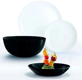Σερβίτσιο Πιάτα Φαγητού Diwali (Σετ 19Τμχ) P4360 Black-White Luminarc 19 τμχ Γυαλί