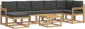 vidaXL Σειρά Καναπέ Εξωτερικού 8 pcs Άσπρο και Ανθρακί Πολυεστέρας