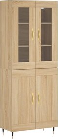 vidaXL Ντουλάπι Sonoma δρυς 69,5 x 34 x 180 εκ. από Επεξεργασμένο Ξύλο