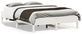 Σκελετός Κρεβ. Χωρίς Στρώμα Λευκό 140x190 εκ Μασίφ Πεύκο