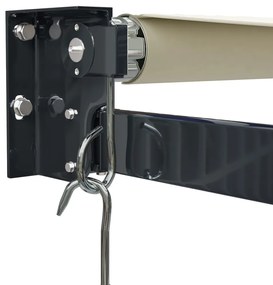 vidaXL Τέντα Πτυσσόμενη Κρεμ 4 x 3 μ. Ύφασμα και Αλουμίνιο