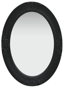 Καθρέφτης Τοίχου με Μπαρόκ Στιλ Μαύρος 50 x 70 εκ.
