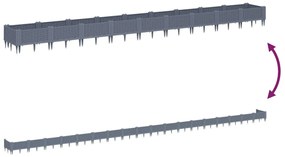 vidaXL Ζαρντινιέρα με Πασσάλους Μπλε Γκρι 362,5x42,5x28,5εκ. Πολυπροπυλένιο