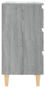 vidaXL Κομοδίνα 2 τεμ. Γκρι Sonoma 40x35x69 εκ. με Μασίφ Ξύλινα Πόδια