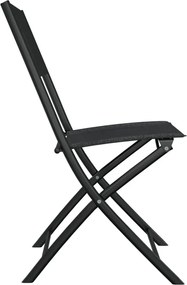 vidaXL Σετ Επίπλων Bistro 3 Τεμαχίων Μαύρο από Ατσάλι