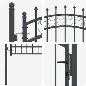 vidaXL Πύλη Φράχτη με Ακίδες EMMEN 200 x 100 cm