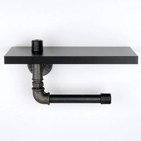 Χαρτοθήκη Μαύρο / Ασημί BORURAF 30x23x12