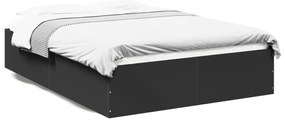 vidaXL Πλαίσιο Κρεβατιού Μαύρο 140 x 190 εκ. Επεξεργασμένο Ξύλο