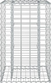 vidaXL Ανασηκωμένο κρεβάτι gabion Ασημί