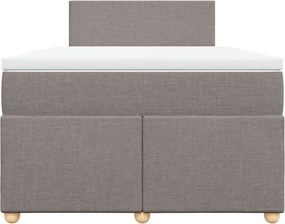 vidaXL Κρεβάτι Boxspring με Στρώμα Taupe 120x190 εκ. Υφασμάτινο