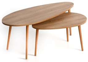 Βοηθητικά τραπεζάκια Elips Megapap από μελαμίνη pine oak 116x46x46εκ GP022-0039,3-GP022-0039,3-Καφέ GP022-0039,3