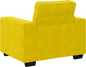 vidaXL Πολυθρόνα Κίτρινη Βελούδινη 100x77x82 εκ.