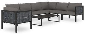 vidaXL Σαλόνι Κήπου 8 Τεμαχίων Ανθρακί Συνθετικό Ρατάν με Μαξιλάρια