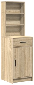 vidaXL Σετ Α dressing table 2 τεμαχίων με LED από μη επεξεργασμένο ξύλο Sonoma