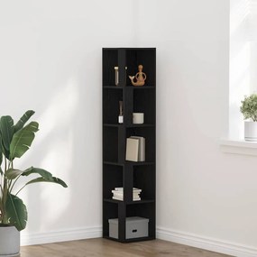 vidaXL Γωνιακή Ντουλάπα Μαύρη Δρυ 33x33x164,5 εκ. Ξύλο Επεξεργασμένο