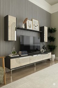Stewehome Σετ μοντέρνας σύνθεσης τηλεόρασης με ράφι 180x30x41 cm