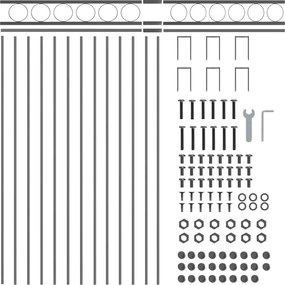 vidaXL Στοιχείο Φράχτη Γκρι 170 x 120 εκ. Ατσάλι