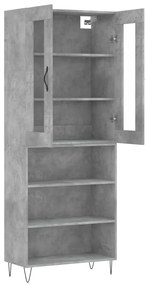 vidaXL Ντουλάπι Γκρι Σκυροδέματος 69,5x34x180 εκ. Επεξεργασμένο Ξύλο
