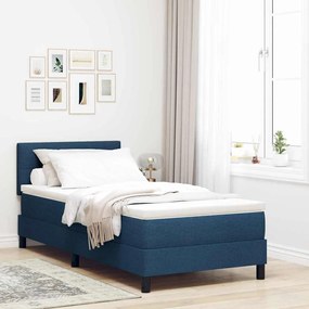 vidaXL Box Spring Bed με Στρώμα Μπλε 100x200 cm Ύφασμα