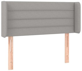 Κεφαλάρι με Πτερύγια Ανοιχτό Γκρι 83x16x78/88 εκ. Υφασμάτινο - Γκρι