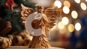 Intra Συλλεκτικό Ξύλινο Παζλ Plywood  4mm - Ξύλινο ειδώλιο αγγέλου διακόσμηση για τα Χριστούγεννα Σε Ξύλινο Κουτί - Διαστάσεις: 10x10 cm – 25 κομμάτια