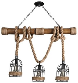 Φωτιστικό Οροφής - Ράγα Lilo 01149 Brown GloboStar Bamboo