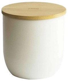 Δοχείο Αποθήκευσης NBA190 15x15,5cm 2,3 Lt White-Natural Pebbly Metal,Bamboo