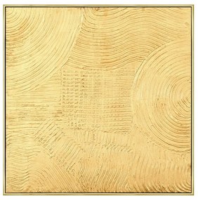 Πίνακας Σε Καμβά Gold Abstract 020660 100x100xH4,5cm Gold Τετράγωνοι Ξύλο,Καμβάς